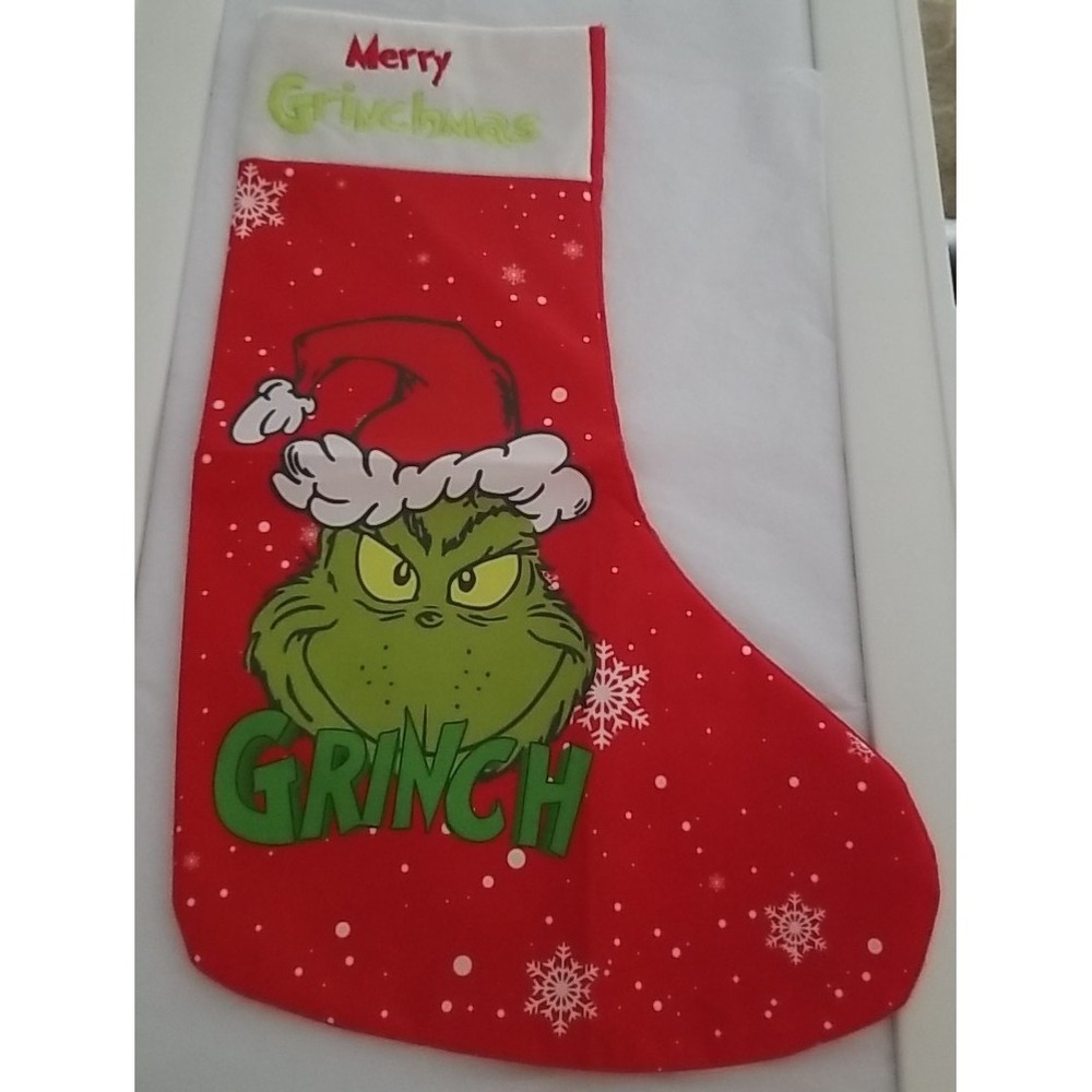 2 Grinch Christmas Stocking,18 Inch Large Grinchs Whoville Decorations
